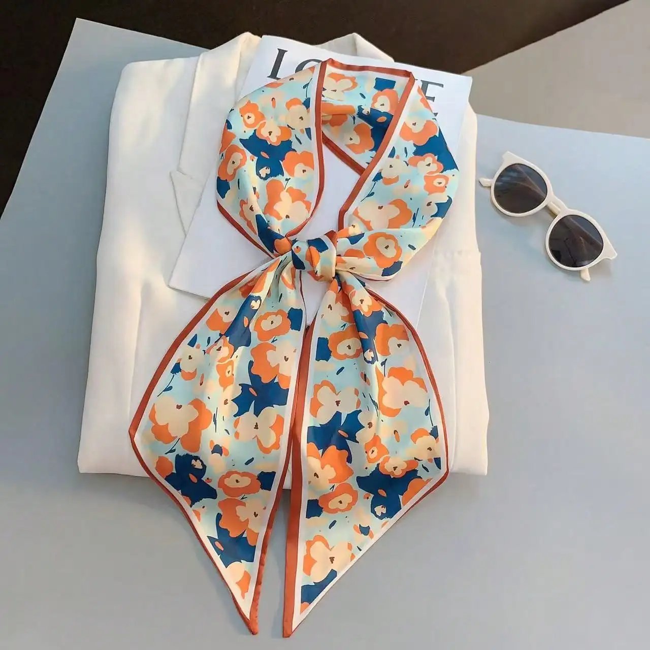 Silk Scarf Square - Dames lente/zomer casual kunstzijde vierkante sjaal,